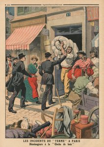 Problemas do termo em Paris, homens de remoção clandestina, ilustração de &39;Le Petit Journal&39;, suplemento ilustre, 29 de outubro de 1911